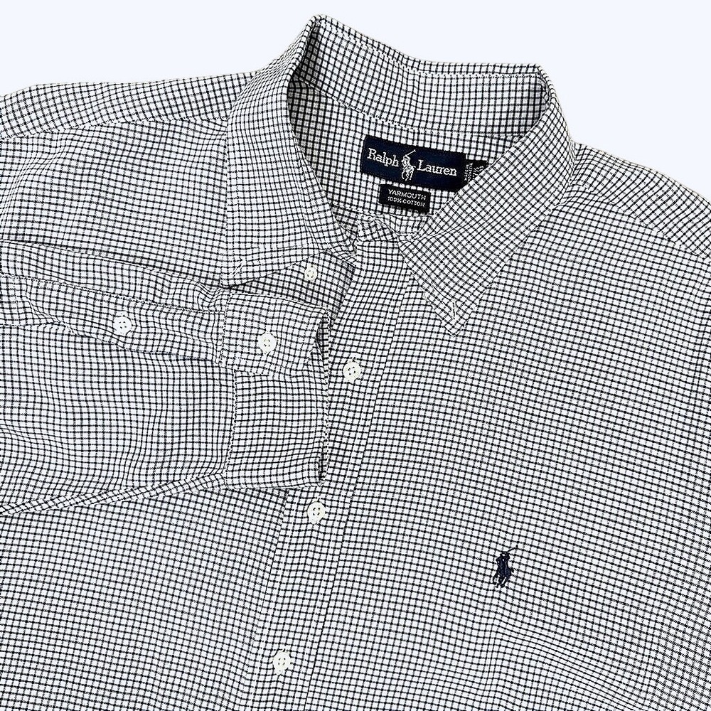 Ralph Lauren Men's Yarmouth Blue Plaid Button DownDress Shirt Size 17‎ 1/2 34/35